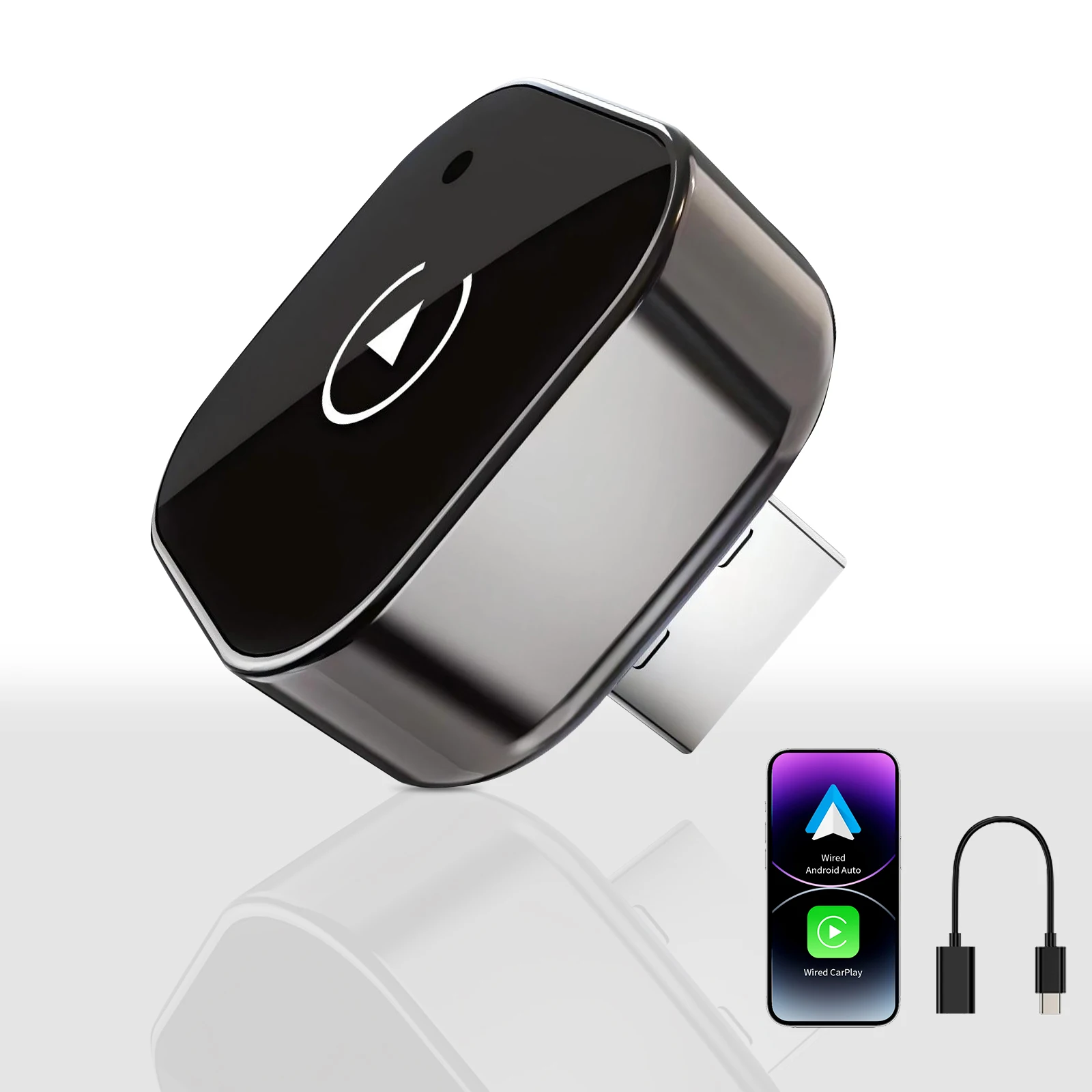 Bezprzewodowy Adapter samochodowy CarPlay, 5Ghz WiFi, USB typu C 🚗